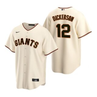 Men's #12 Alex Dickerson San Francisco Giants Cool Base Jersey Cream