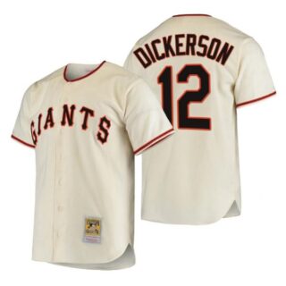 Men's #12 Alex Dickerson San Francisco Giants Throwback Jersey Black,Cream