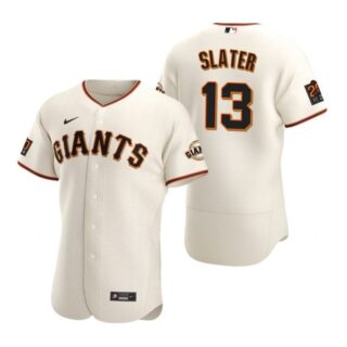 Men's #13 Austin Slater San Francisco Giants Flex Base Jersey Cream