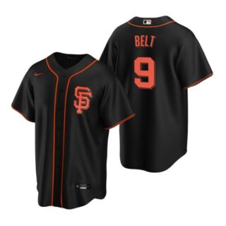 Men's #9 Brandon Belt San Francisco Giants Cool Base Jersey Black