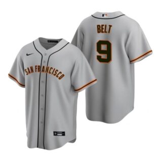 Men's #9 Brandon Belt San Francisco Giants Cool Base Jersey Gray