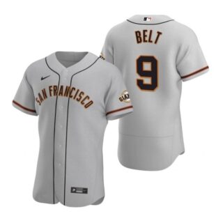 Men's #9 Brandon Belt San Francisco Giants Flex Base Jersey Gray