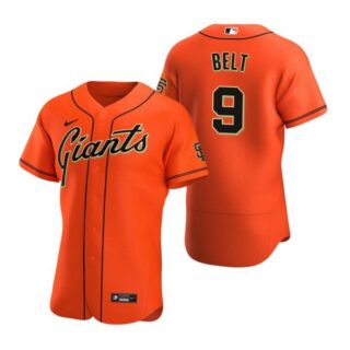 Men's #9 Brandon Belt San Francisco Giants Flex Base Jersey Orange