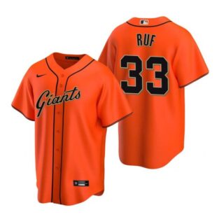 Men's #33 Darin Ruf San Francisco Giants Cool Base Jersey Orange