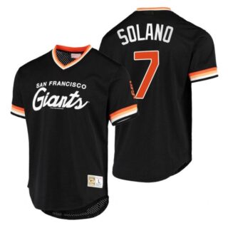 Men's #7 Donovan Solano San Francisco Giants Throwback Jersey Black Throwback