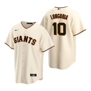 Men's #10 Evan Longoria San Francisco Giants Cool Base Jersey Cream