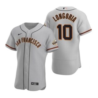 Men's #10 Evan Longoria San Francisco Giants Flex Base Jersey Gray