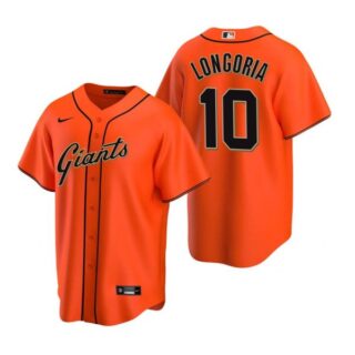 Men's #10 Evan Longoria San Francisco Giants Cool Base Jersey Orange