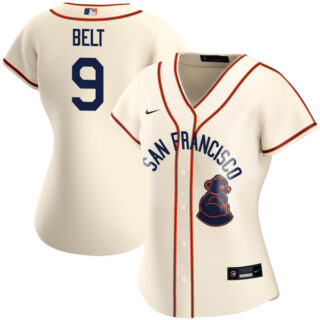Women's Brandon Belt San Francisco Giants Sea Lions Throwback 1946 Home Cream Stitched Jersey