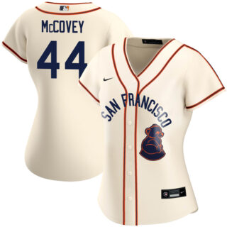 Women's Willie McCovey San Francisco Giants Sea Lions Throwback 1946 Home Cream Stitched Jersey