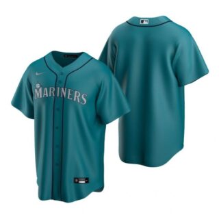 Men's Blank Seattle Mariners Cool Base Jersey Aqua Aqua