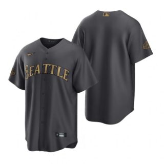 Men's Cool Base Seattle Mariners 2022 MLB All-Star Game Charcoal Black Stitched Jersey