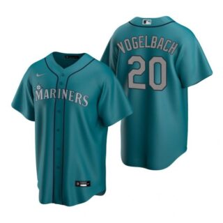Men's Daniel Vogelbach Seattle Mariners Cool Base Jersey Gray Aqua