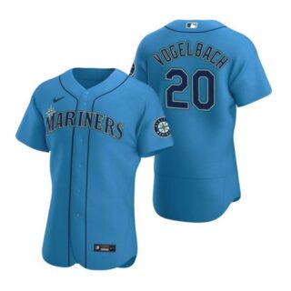 Men's Daniel Vogelbach Seattle Mariners Flex Base Jersey Black Golden Royal