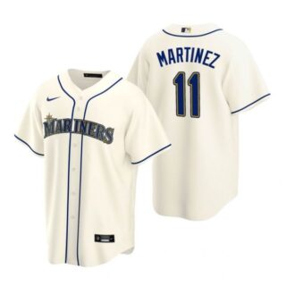 Men's Edgar Martinez Seattle Mariners Cool Base Jersey Cream Cream