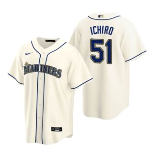 Men's Ichiro Suzuki Seattle Mariners Cool Base Jersey White Cream