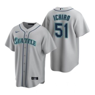 Men's Ichiro Suzuki Seattle Mariners Cool Base Jersey White Gray