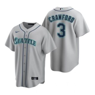 Men's J.P. Crawford Seattle Mariners Cool Base Jersey Aqua Gray