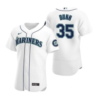 Men's Justin Dunn Seattle Mariners Flex Base Jersey White White