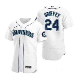 Men's Ken Griffey Jr. Seattle Mariners Flex Base Jersey Black Holographic White