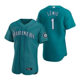 Men's Kyle Lewis Seattle Mariners Flex Base Jersey Royal Aqua