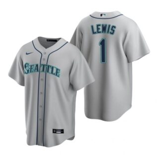 Men's Kyle Lewis Seattle Mariners Cool Base Jersey Aqua Gray