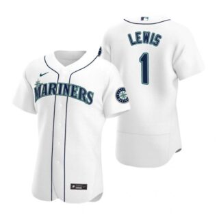 Men's Kyle Lewis Seattle Mariners Flex Base Jersey Royal White