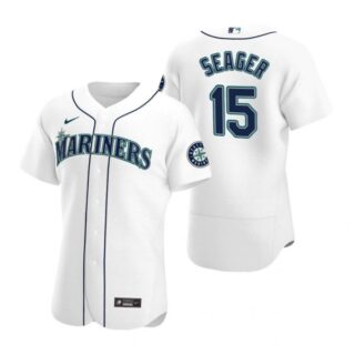 Men's Kyle Seager Seattle Mariners Flex Base Jersey Black Holographic White