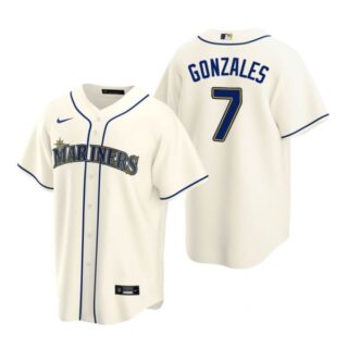 Men's Marco Gonzales Seattle Mariners Cool Base Jersey White Cream