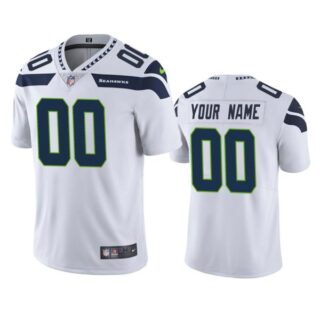 Men's Custom Seattle Seahawks Limited Jersey Stitched White