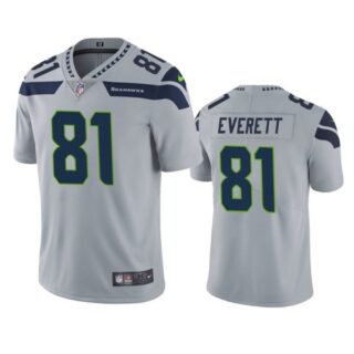 Men's #81 Gerald Everett Seattle Seahawks Limited Jersey Stitched Gray