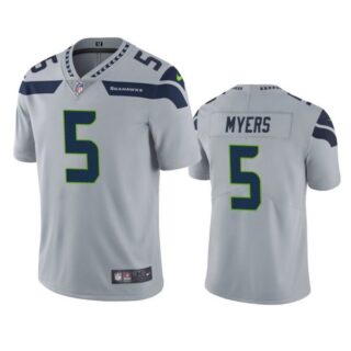 Men's #5 Jason Myers Seattle Seahawks Limited Jersey Stitched Gray