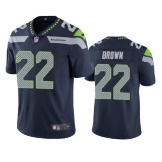 Men's #22 Tre Brown Seattle Seahawks Limited Jersey Stitched Navy