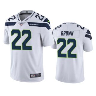 Men's #22 Tre Brown Seattle Seahawks Limited Jersey Stitched White