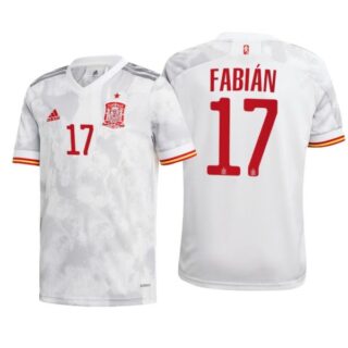 Men's Fabian Spain National Soccer Team White Away Jersey