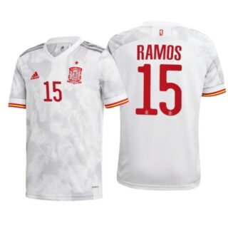Men's Sergio Ramos Spain National White Away Jersey