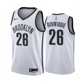 Men's Spencer Dinwiddie Brooklyn Nets Basketball Jersey White