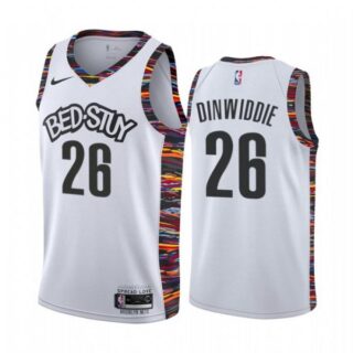 Men's Spencer Dinwiddie Brooklyn Nets Basketball Jersey White