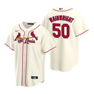 Men's Adam Wainwright St. Louis Cardinals Cool Base Jersey Cream Cream