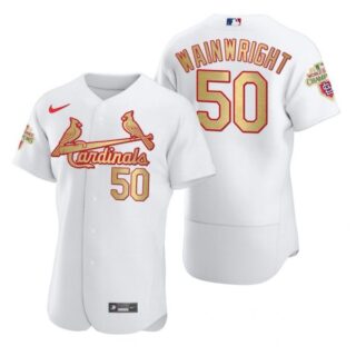 Men's Adam Wainwright St. Louis Cardinals Flex Base Jersey White WS White WS