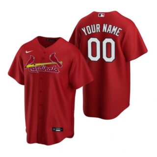Men's Custom St. Louis Cardinals Cool Base Jersey Light Blue Red