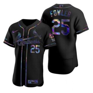 Men's Dexter Fowler St. Louis Cardinals Flex Base Jersey Light Blue Black Holographic