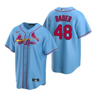 Men's Harrison Bader St. Louis Cardinals Cool Base Jersey White Light Blue