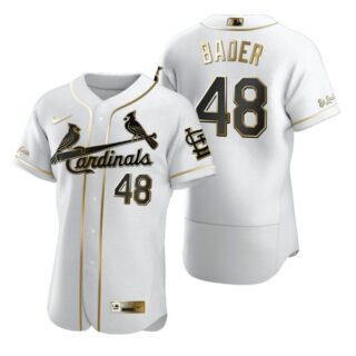 Men's Harrison Bader St. Louis Cardinals Flex Base Jersey White Golden White Golden