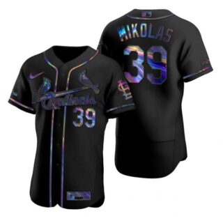 Men's Miles Mikolas St. Louis Cardinals Flex Base Jersey Black Holographic Black Holographic