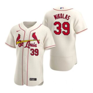 Men's Miles Mikolas St. Louis Cardinals Flex Base Jersey Black Holographic Cream