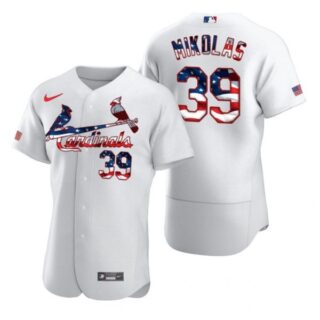 Men's Miles Mikolas St. Louis Cardinals Flex Base Jersey Black Holographic White Stars
