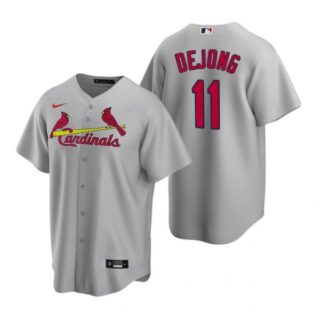 Men's Paul Dejong St. Louis Cardinals Cool Base Jersey Red Gray