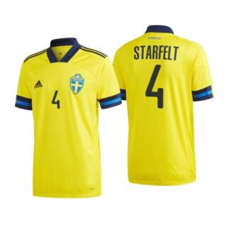 Men's Carl Starfelt Sweden National Yellow Home Jersey