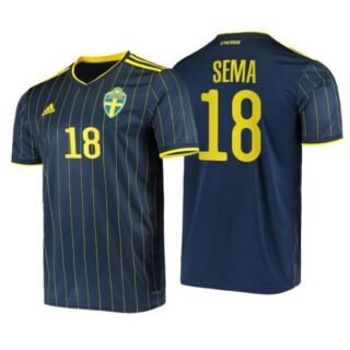 Men's Ken Sema Sweden National Night Indigo Away Jersey